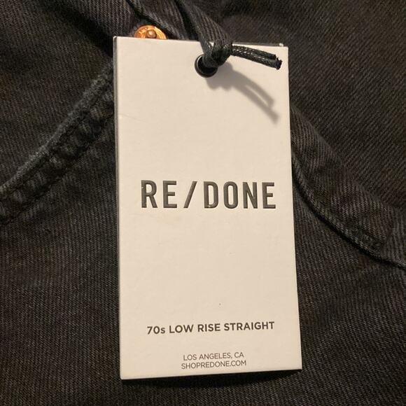 RE/DONE 70s Low Rise Straight Washed Black Jeans Size 29x30 - Picture 8 of 11